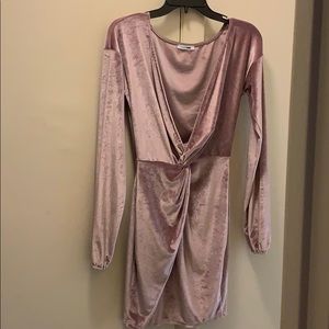 A mauve velvet dress
